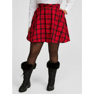 Women's Torrid Red Black Plaid Skater Mini Skirt Size 1X